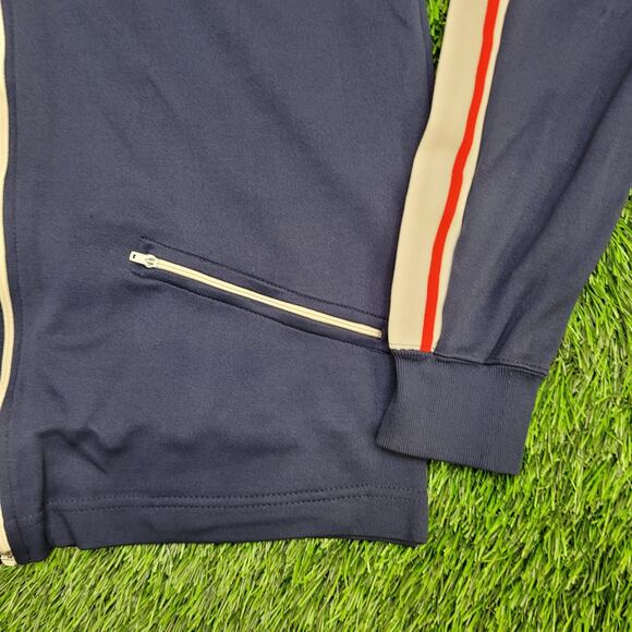 Vintage 90s MOD Crop Track Jacket M/L 21x26 Blue White Red - Picture 5 of 12